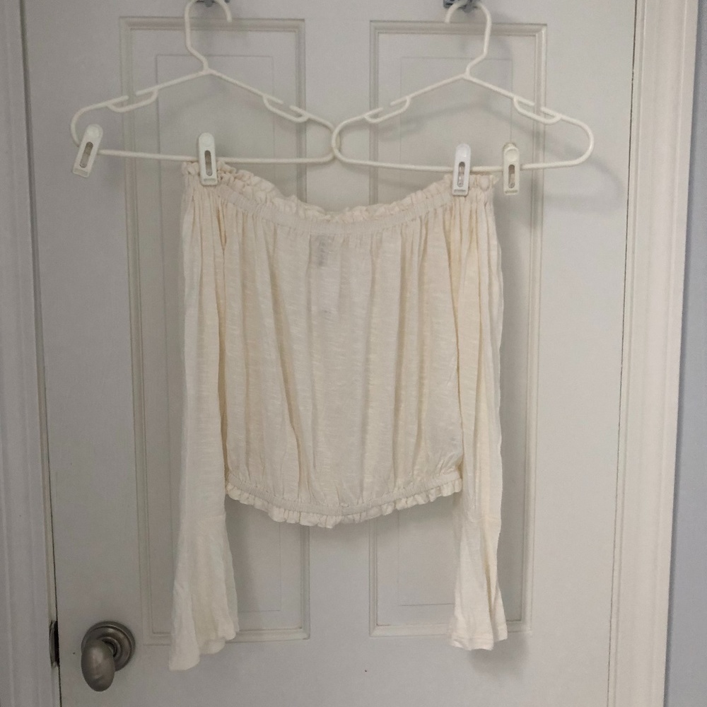 NEW Emma & Sam Cream Off the Shoulder Long Sleeve